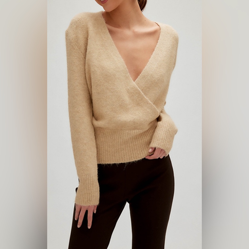 Naadam Sweater XL 100% Cashmere V-Neck Long Sleeve‎ Women’s Oatmeal Extra Large